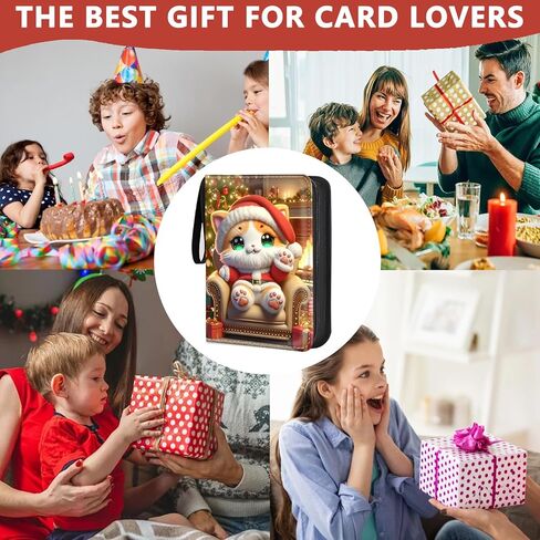 CARD BINDER 4 MOICETS ZIP TRADING CARD BINDER لـ 400 بطاقة ، موثق مجموعة PU مع الأكمام القابلة للإزالة لـ 50 صفحة ، ألبوم جامع محمول ، دفتر بطاقة لبطاقة اللعبة ، البطاقات الرياضية ، الهدايا in Kuwait