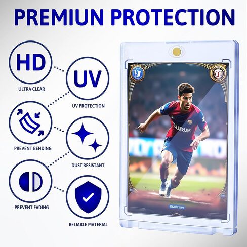 50ct Magnetic Card Holder, 35pt Magnetic Card Holder for Trading Cards, UV Protection Baseball Card Holders Hard Plastic Card Protectors for MTG Cards, Sports Cards, Baseball Cards, Game Cards in Saudi Arabia