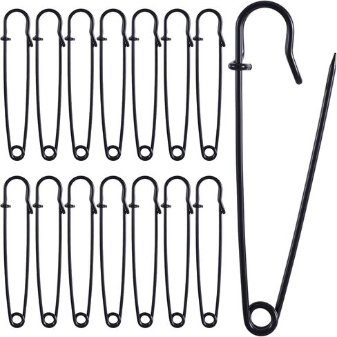 15pcs Extra Large Safety Pins, Metal Shirt Brooch, 5 in Giant Heavy Duty Safety Pins for Clothes Sewing Blankets Leather Diaper Canvas Decoration- Gold in Saudi Arabia