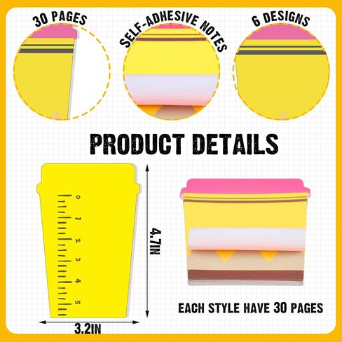 Thenshop 12 Set Back to School Teacher Gifts Funny Teacher Appreciation Sticky Notes Ballpoint Pen Notepad Self Adhesive Writing Thank You Gift Bulk for Women School Employee Classroom Office Supplies in Saudi Arabia