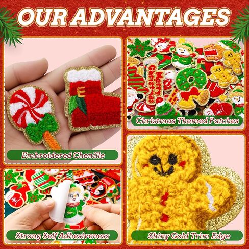 50PCS Preppy Cute Chenille Patches Self Adhesive Embroidered Rainbow Meteor Flower Heart Star Lighting Boho Stickers Sew on Repair Patches for Jackets Jeans Hats Backpacks in Kuwait