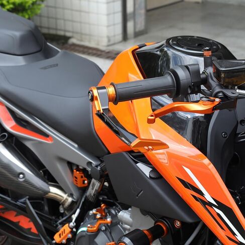 Motorcycle Brake Clutch Lever Guards Bar End Handguard Compatible With K.T.M 390Duke 390RC 2015-2023 2024 | Handlebar Protector duke390 rc390 Accessories (orange) in Saudi Arabia