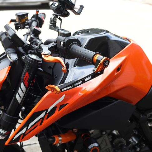 Motorcycle Brake Clutch Lever Guards Bar End Handguard Compatible With K.T.M 390Duke 390RC 2015-2023 2024 | Handlebar Protector duke390 rc390 Accessories (orange) in Saudi Arabia
