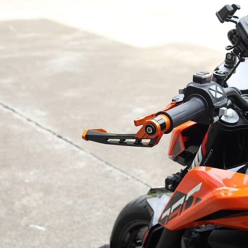 Motorcycle Brake Clutch Lever Guards Bar End Handguard Compatible With K.T.M 390Duke 390RC 2015-2023 2024 | Handlebar Protector duke390 rc390 Accessories (orange) in Saudi Arabia