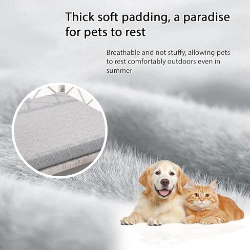 Outdoor Wicker Dog Bed Indoor Rattan Dog Sofa with Soft Cushion (Brown Wicker and Cushion, Large) in Saudi Arabia