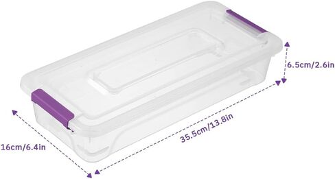 حاويات التخزين البلاستيكية صناديق تخزين حرفية واضحة مع مقبض رمادي ، مربع منظم مع أغطية متينة قابلة للتكديس لتنظيم الحرف والأدوات (4 حزمة 10 كوارت) in Kuwait