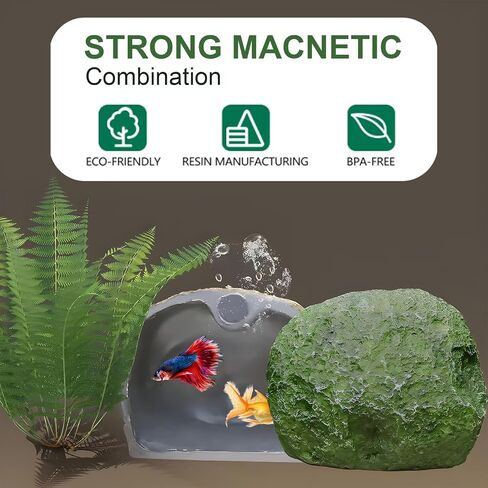 Aquarium Decor Ornaments,Magnetic Detachable Fish Tank Decorations Hideout,Resin Fish House for Betta Fish Tank Decor,Shrimp Tank Accessories Cichlid Caves for Aquarium in Saudi Arabia