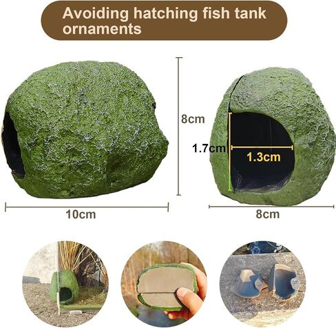 Aquarium Decor Ornaments,Magnetic Detachable Fish Tank Decorations Hideout,Resin Fish House for Betta Fish Tank Decor,Shrimp Tank Accessories Cichlid Caves for Aquarium in Saudi Arabia