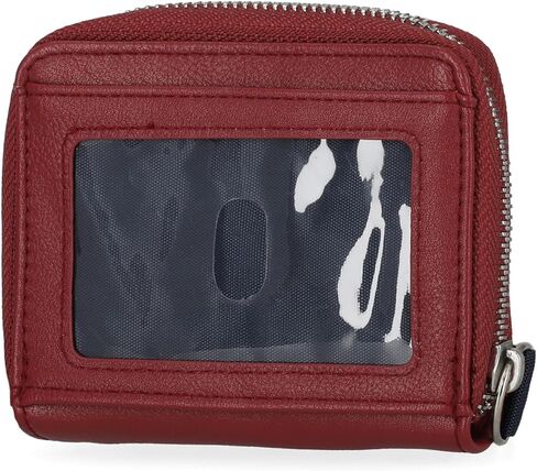 Nautica Everglades Small Wallet for Women, Compact Thin Wristlet, Credit Card Wallet with ID Window, Zippered Coin Purse, Red in Saudi Arabia