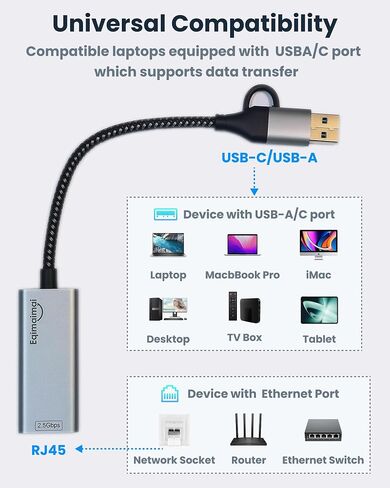 USB C to Ethernet Adapter with PD Power+ USB A 3.0 5Gbps,SD/TF,100W Power Delivery,USBC hub,6 in 1,Type C Charging,Aluminum,USBC hub RJ45 Gigabit Ethernet Compatible with Laptop, MacBook Air/Pro in Kuwait