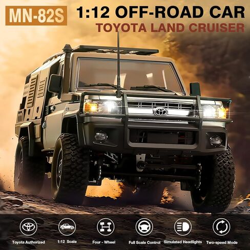 1/12 مقياس RC Crawler ، MN-82 PRO RTR RC Truck LC79 4x4 Off Road Meuitles 2.4GHz RC CAR مع مصابيح LED للبالغين Hobby Toys (رمادي) in Kuwait