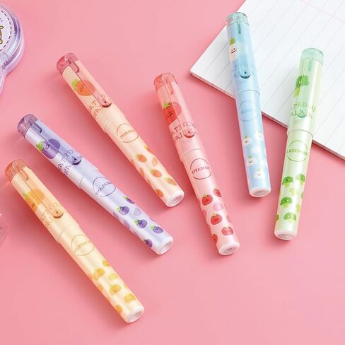 6 Pcs Cute Highlighter Marker Pastel Highlighter Marker Pens Cartoon Fruit Highlighters Pens for Students Boys Girls Women Highlighters Marker School Supplies Office Supplies (Fruit) in Saudi Arabia