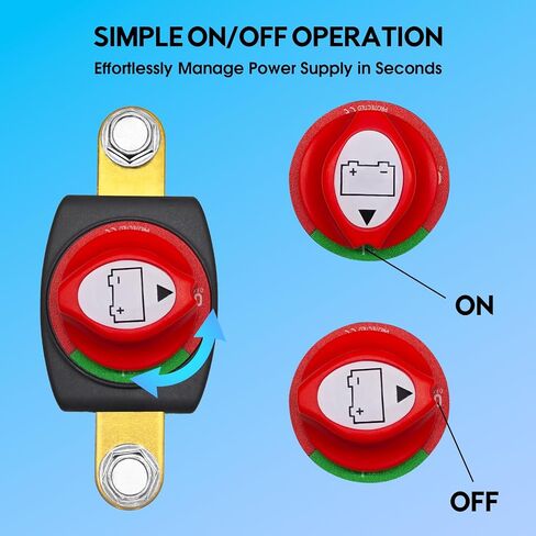 500A Smart Battery Disconnect Switch 12V with Voltmeter - Anti Theft Battery Kill Switch for Car RV Boat Marine Truck, On/Off Top Post Batteries Cut Off Switches, Negative | DC 6-36V | 0.007mA Standby in Saudi Arabia