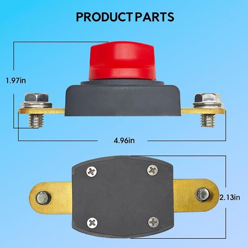 500A Smart Battery Disconnect Switch 12V with Voltmeter - Anti Theft Battery Kill Switch for Car RV Boat Marine Truck, On/Off Top Post Batteries Cut Off Switches, Negative | DC 6-36V | 0.007mA Standby in Saudi Arabia