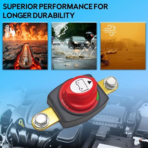 500A Smart Battery Disconnect Switch 12V with Voltmeter - Anti Theft Battery Kill Switch for Car RV Boat Marine Truck, On/Off Top Post Batteries Cut Off Switches, Negative | DC 6-36V | 0.007mA Standby in Saudi Arabia