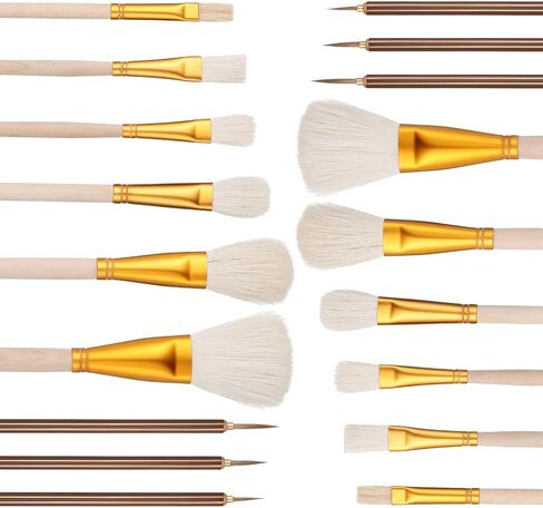 10 Pcs Pottery Glaze Brushes Mop Brush for Acrylic Ceramic Brushes Set Watercolor Paintbrush Painting Goat Hair Blending Brush Underglaze Paintbrush for Pottery Wool Art Tool for Oil Acrylic in Saudi Arabia