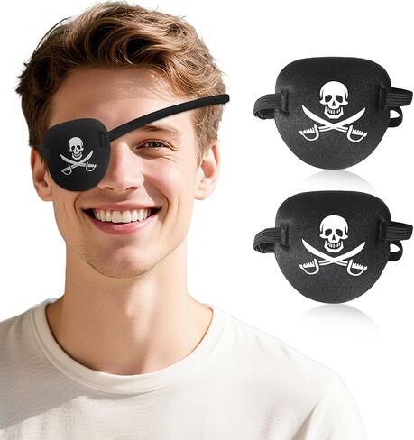 Eye Patch,2pcs Eye Patches for Adults,Medical Eyepatch for Left Right Eye After Surgery,Adjustable Eye Patch for Amblyopia Strabismus Black in Kuwait
