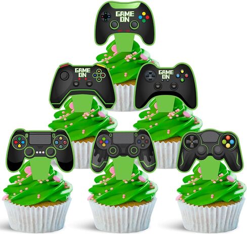 24-Piece Building Block Brick Themed Birthday Party Cupcake Toppers Decorations for Kids Adults Boy Girl Party Supplies in Saudi Arabia