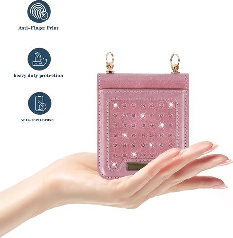 CCSmall for Samsung Galaxy Z Flip 6 Crossbody Wallet Case for Women, Bling Glitter PU Leather Phone Case with RFID Blocking Card Holder Cover for Samsung Galaxy Z Flip6 /Z flip 5 SZ Blue in Saudi Arabia