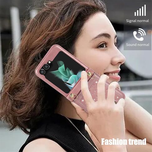 CCSmall for Samsung Galaxy Z Flip 6 Crossbody Wallet Case for Women, Bling Glitter PU Leather Phone Case with RFID Blocking Card Holder Cover for Samsung Galaxy Z Flip6 /Z flip 5 SZ Blue in Saudi Arabia
