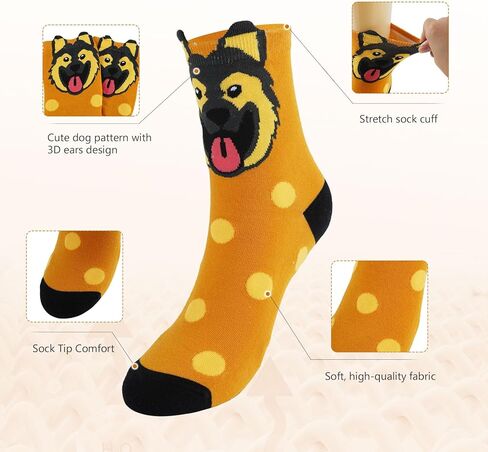 YOYOU Cat Socks for Women, Funny Cute Animal Crew Sock, Patterned Novelty Quarter Socks 5 Pair in Kuwait