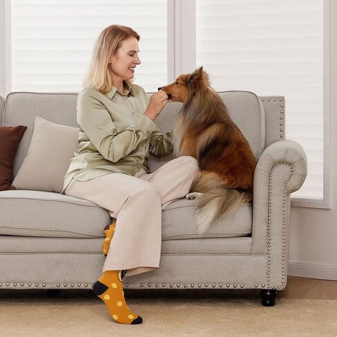 YOYOU Cat Socks for Women, Funny Cute Animal Crew Sock, Patterned Novelty Quarter Socks 5 Pair in Kuwait