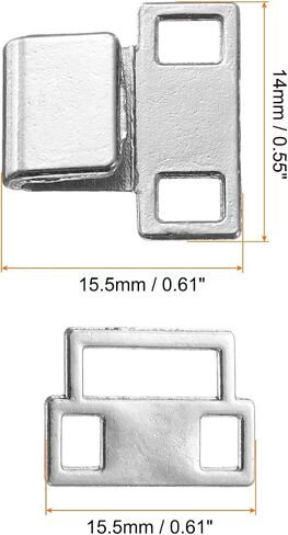 HARFINGTON 12set Hooks and Eyes Closure Set 15.5mm Metal Hook and Eye Sewing Clasp Snaps Fasteners for Clothing Bra Trousers Pants DIY Craft, Gunmetal in Saudi Arabia
