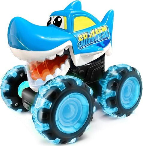 stargo - Shark Monster Truck Toys - Light Up Chomping Pull Back Truck | Birthday Gifts for Toddlers, Boys Toys, Monster Truck Children’s Toys for Kids, Boys Ages 3-5 4-6 5-7 4-8 in Kuwait