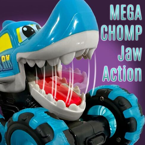 stargo - Shark Monster Truck Toys - Light Up Chomping Pull Back Truck | Birthday Gifts for Toddlers, Boys Toys, Monster Truck Children’s Toys for Kids, Boys Ages 3-5 4-6 5-7 4-8 in Kuwait