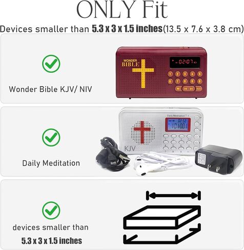 قضية لـ Wonder Bible KJV/NIV- مشغل الكتاب المقدس صوت الحديث الذي يمكنك الاستماع إليه (المربع فقط) (أسود ، حالة فقط) in Kuwait