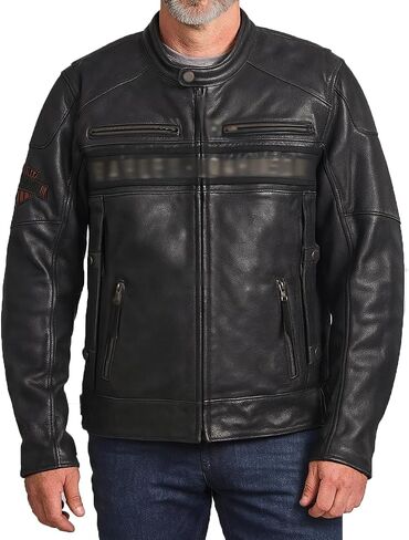 Mens Motorcycle Passing Link Triple Vent Distressed Black Cowhide Leather Jacket with Dual Vents in Saudi Arabia