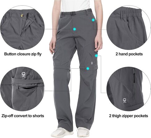 Little Donkey Andy Women's Convertible Hiking Pants Quick Dry Zip Off Shorts Lightweight Fishing Travel Trousers Dark Red XL in Saudi Arabia