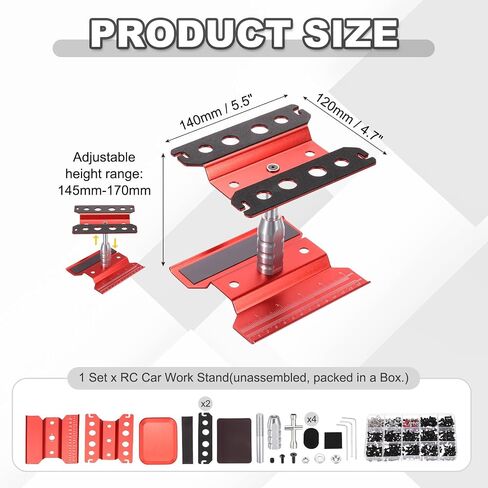 Meccanixity 1 مجموعة RC Car Work Stand Lift Lower Aluminium Repair Workstation 360 درجة تدوير مع صينية برغي خضراء وصندوق المسمار لـ 1/8 1/10 1/16 Scale RC Car Carler Truck Morning (Green) in Saudi Arabia