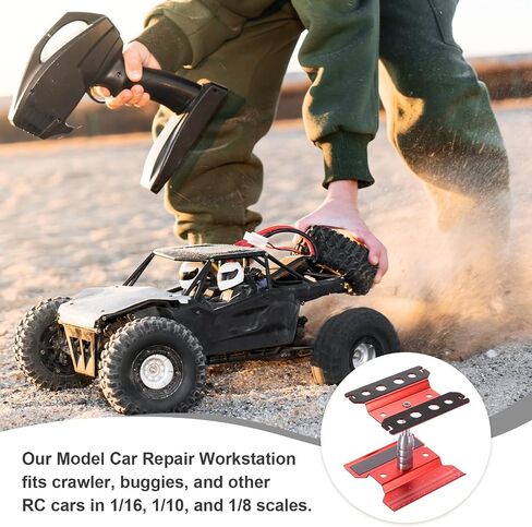Meccanixity 1 مجموعة RC Car Work Stand Lift Lower Aluminium Repair Workstation 360 درجة تدوير مع صينية برغي خضراء وصندوق المسمار لـ 1/8 1/10 1/16 Scale RC Car Carler Truck Morning (Green) in Saudi Arabia