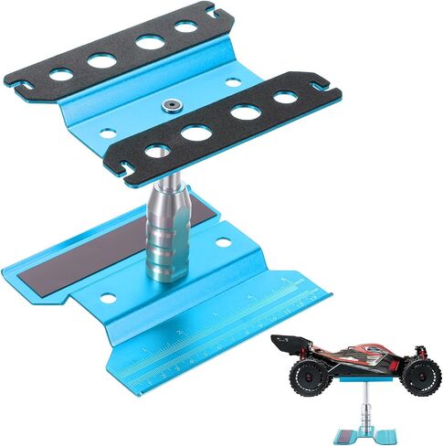 MECCANIXITY 1 Set RC Car Work Stand Lift Lower Aluminum Repair Workstation 360 Degree Rotation with Green Screw Tray and Screw Box for 1/8 1/10 1/16 Scale RC Car Crawler Truck Vehicle (Green) in Kuwait