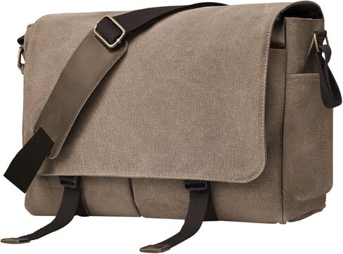 Messenger Bag for men Laptop Bag UnisexRetro Canvas Bag14-15.6 inches Casual single shoulder bag For Work College Travel in Kuwait