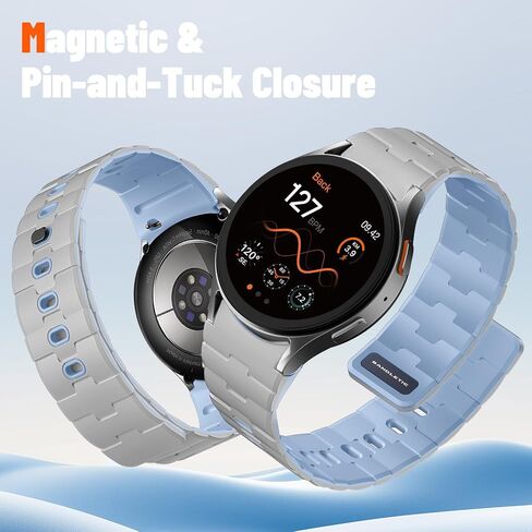 شريط السيليكون المغناطيسي متوافق مع Samsung Galaxy Watch 7 6 5 4 Fe 40mm 44mm/for Galaxy Watch 6 4 Classic 43mm 47mm 42mm 46mm/Watch 5 Pro 45mm ، in Saudi Arabia