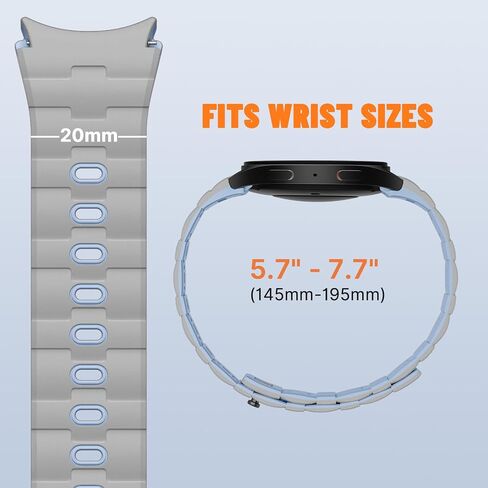 شريط السيليكون المغناطيسي متوافق مع Samsung Galaxy Watch 7 6 5 4 Fe 40mm 44mm/for Galaxy Watch 6 4 Classic 43mm 47mm 42mm 46mm/Watch 5 Pro 45mm ، in Saudi Arabia