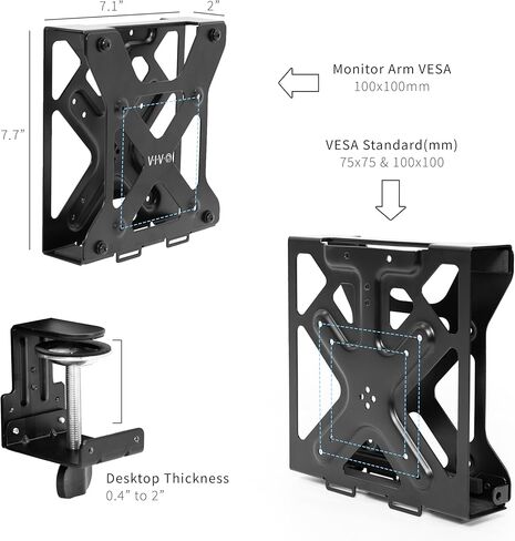Vivo خلف Monitor Mini PC Mount مصمم ل CPU Dell Optiplex Micro ، حامل كمبيوتر Arm Arm ، مخفي خلف الشاشة ، خيارات تثبيت المكتب والجدار ، الأسود ، Mount-DLMM2 in Saudi Arabia