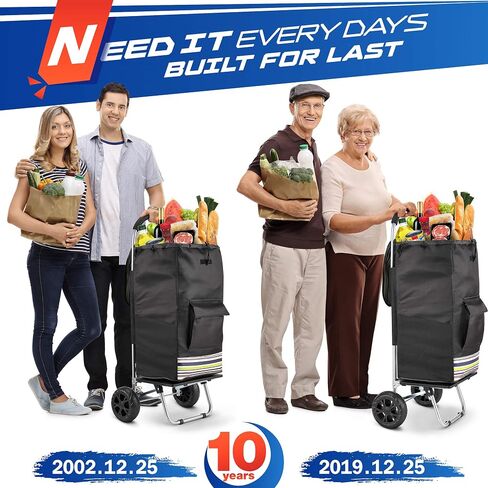 Shopping Cart, Super Loading Stair Climber 220 lbs Capacity Grocery Foldable Cart with Extra Large Shopping Bag Laundry Utility Cart with Adjustable Bungee Cord, red in Kuwait