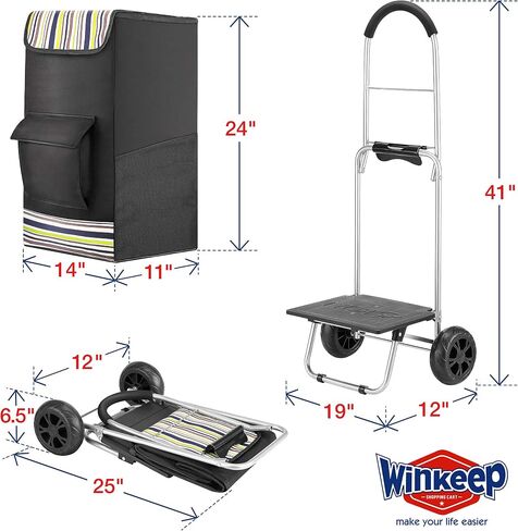 Shopping Cart, Super Loading Stair Climber 220 lbs Capacity Grocery Foldable Cart with Extra Large Shopping Bag Laundry Utility Cart with Adjustable Bungee Cord, red in Kuwait