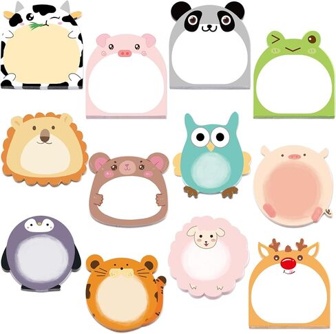 24 Pads Cute Sticky Notes Cartoon Animal Pattern Sticky Notes for Teachers Classrooms 720 Sheets Memo Pads Page Markers Flags Home Office School Supplies in Saudi Arabia