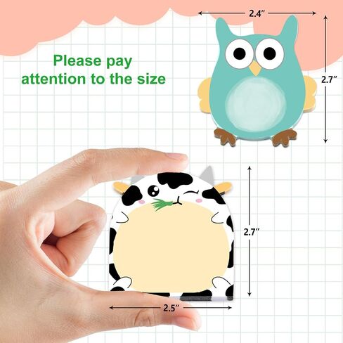 24 Pads Cute Sticky Notes Cartoon Animal Pattern Sticky Notes for Teachers Classrooms 720 Sheets Memo Pads Page Markers Flags Home Office School Supplies in Saudi Arabia