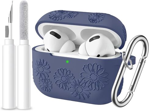 Lerobo for AirPods Pro 2 Case ، Floral Cleats Soft Silicone Cover Cover Cover Cover Cover With Cleaning Kit & Keychain متوافقة مع علبة Apple Airpod Pro للنساء ، الوردي in Saudi Arabia