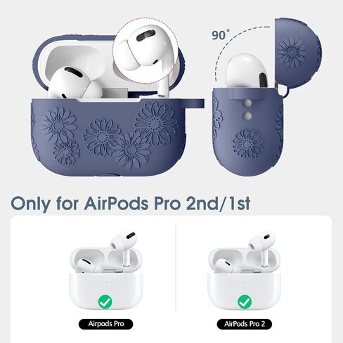 Lerobo for AirPods Pro 2 Case ، Floral Cleats Soft Silicone Cover Cover Cover Cover Cover With Cleaning Kit & Keychain متوافقة مع علبة Apple Airpod Pro للنساء ، الوردي in Saudi Arabia