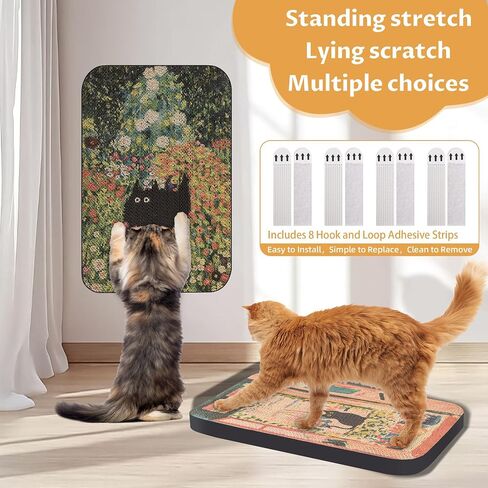 3 Packs Art Wall-Mountable Cat Scratching Board with Box, Cat Wall Scratcher, Cat Scratch Pad, Cardboard Cat Scratcher for Indoor Cats Toy (Series1) in Saudi Arabia