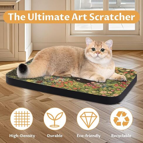 3 Packs Art Wall-Mountable Cat Scratching Board with Box, Cat Wall Scratcher, Cat Scratch Pad, Cardboard Cat Scratcher for Indoor Cats Toy (Series1) in Saudi Arabia