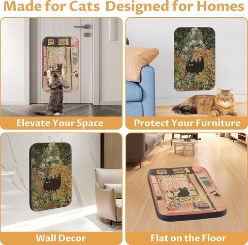 3 Packs Art Wall-Mountable Cat Scratching Board with Box, Cat Wall Scratcher, Cat Scratch Pad, Cardboard Cat Scratcher for Indoor Cats Toy (Series1) in Saudi Arabia