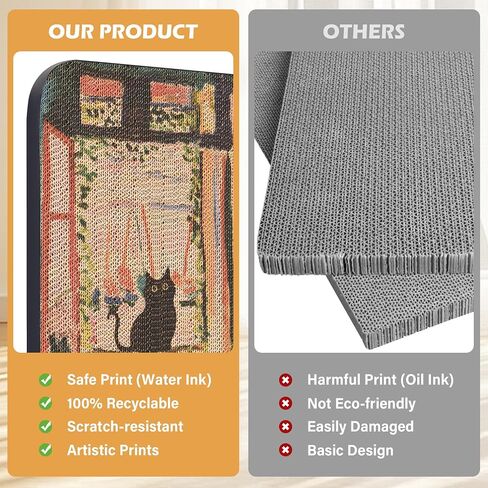3 Packs Art Wall-Mountable Cat Scratching Board with Box, Cat Wall Scratcher, Cat Scratch Pad, Cardboard Cat Scratcher for Indoor Cats Toy (Series1) in Saudi Arabia