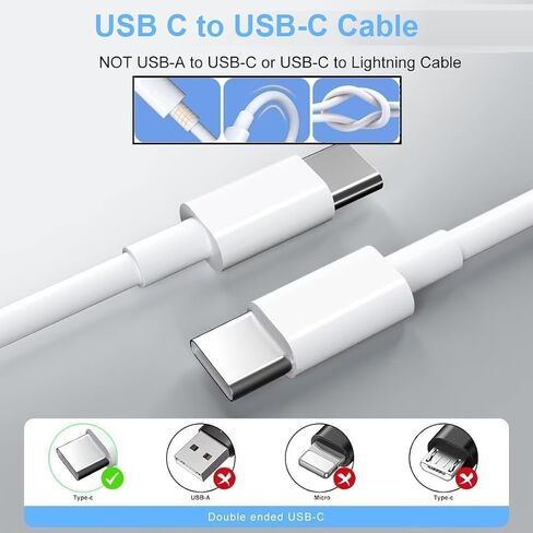 [Apple MFi Certified] iPhone 16 Fast Charging Cable,60W Braided USB C to USB C Fast Charging Cable,2Pack 6ft Type C Fast Charger Cord for iPhone 16/16 Pro/16 Plus/16 Pro Max/15 Pixel Air iPad iOS 19 in Kuwait